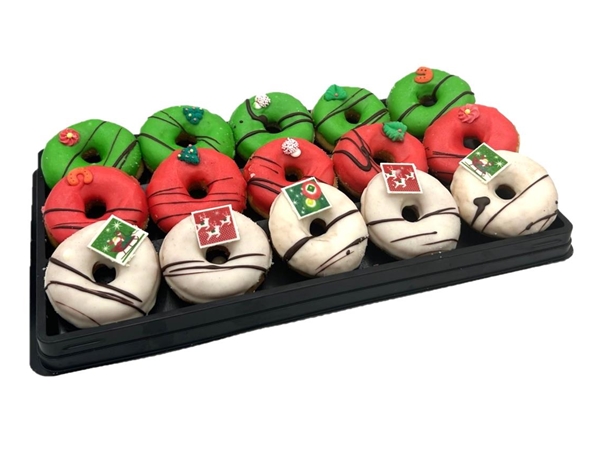 15 mini Kerst donuts in box